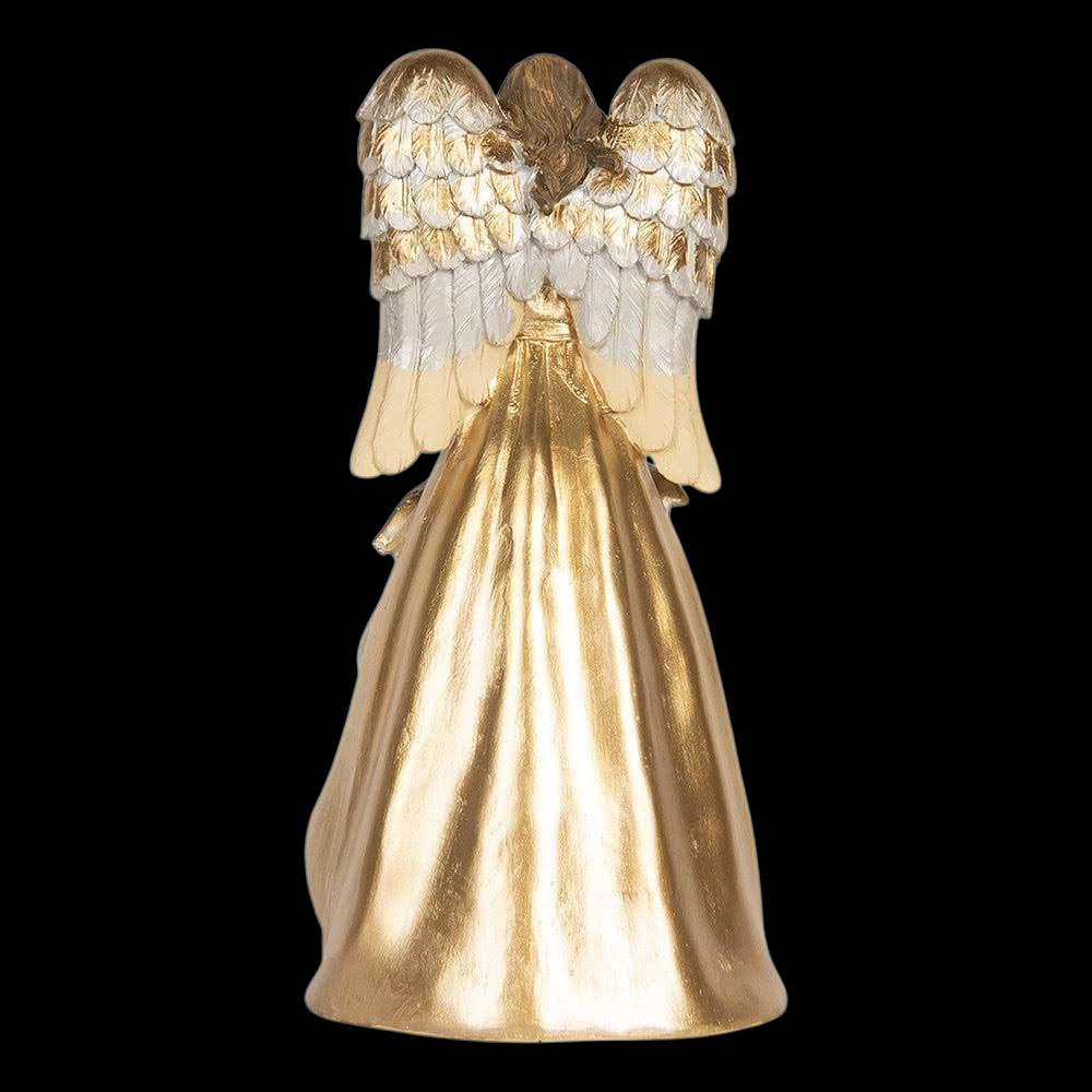 Festliche Krippe mit Engelsfigur Weihnachtsdekoration 31 cm