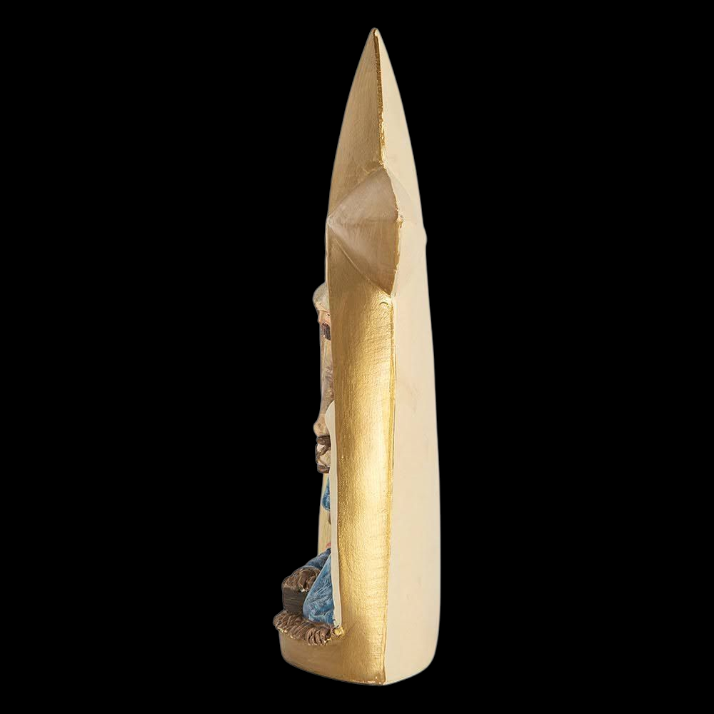 Weihnachtsdekoration Krippe in gold mit Stern 21 cm