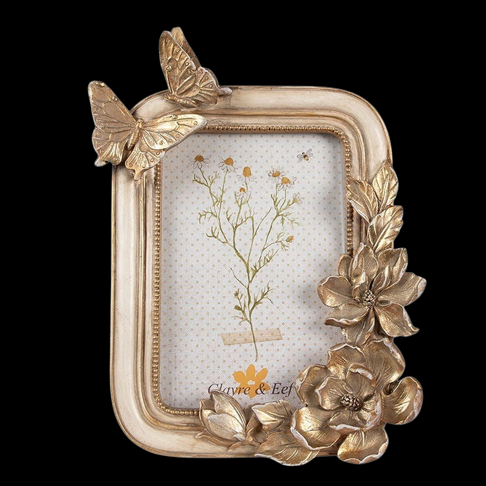 Romantischer Bilderrahmen mit Schmetterlingen roségold 10x15