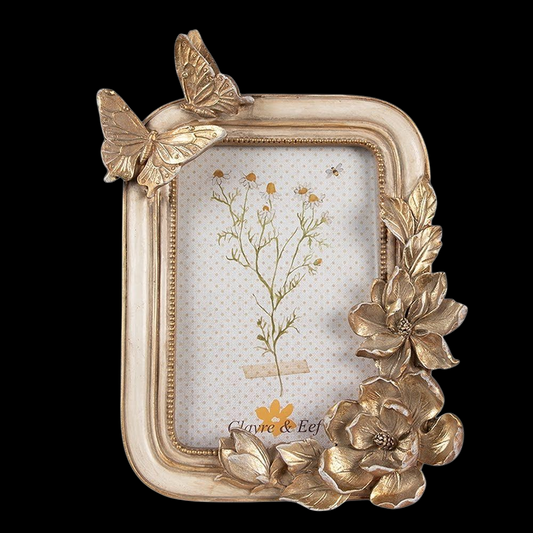 Romantischer Bilderrahmen mit Schmetterlingen roségold 10x15