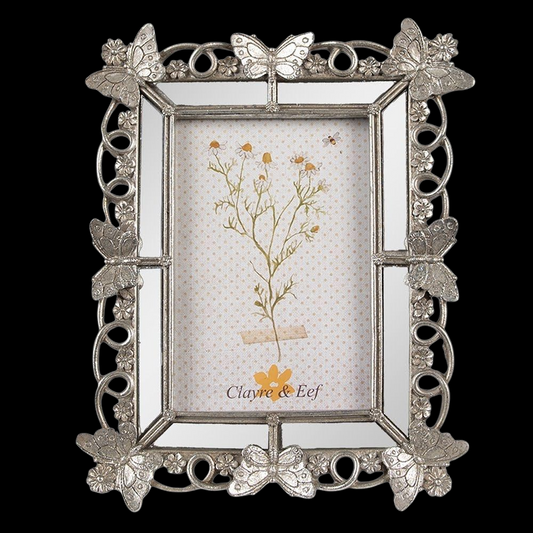 Bilderrahmen 10x15 cm silber Schmetterling mit Glas