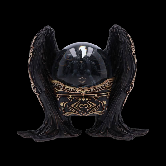 Baphomet dekorative Schneekugel mit Ständer schwarz-gold