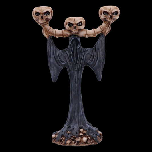 Gothic 3-armiger Kerzenständer Skull