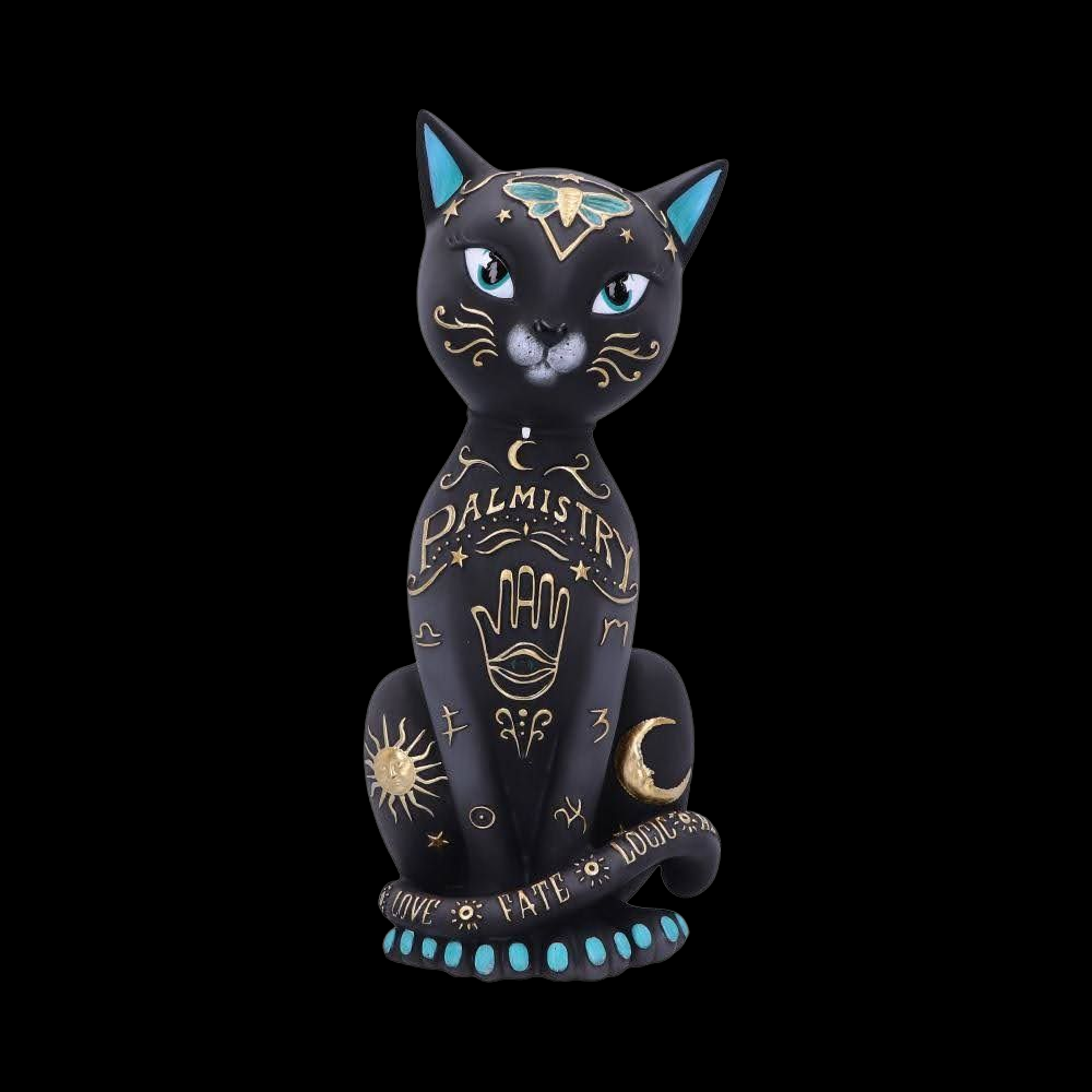 Gothic Dekofigur Katze "Kitty Fortune" 27 cm