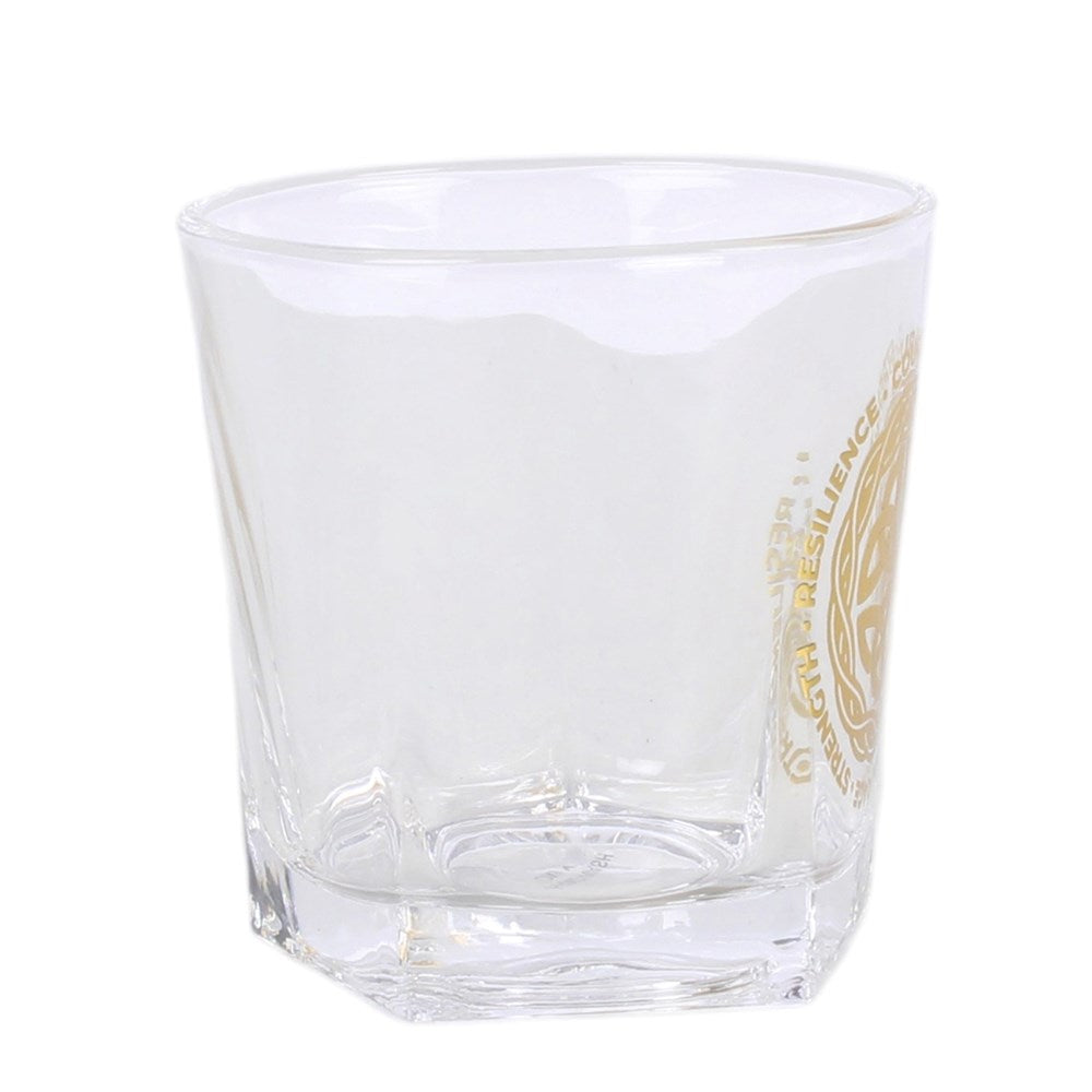 Whiskyglas mit keltischem Schildknoten und Kork-Untersetzer Wikinger Trinkglas