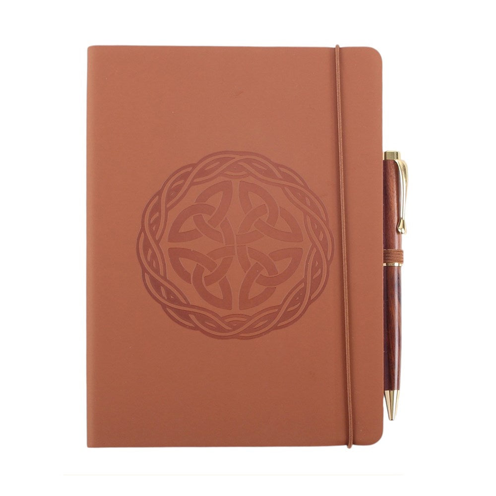 Keltischer Schildknoten A5 Kunstleder-Notizbuch mit Stift Wikinger Geschenk 21 cm
