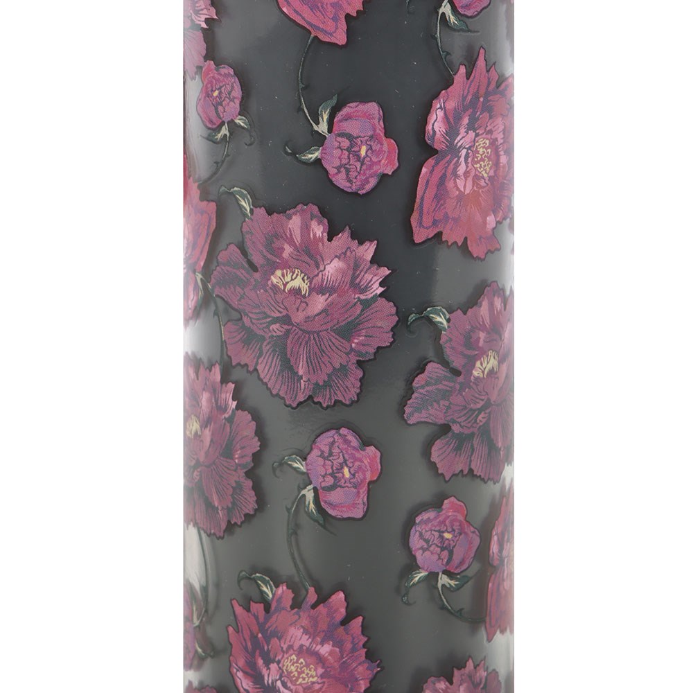 "Dark Romance" Kerze im Glas Duft Opium mit Blumendekor in violett