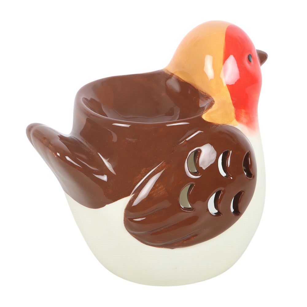 Keramik Rotkehlchen Figur mit Teelichthalter Robin
