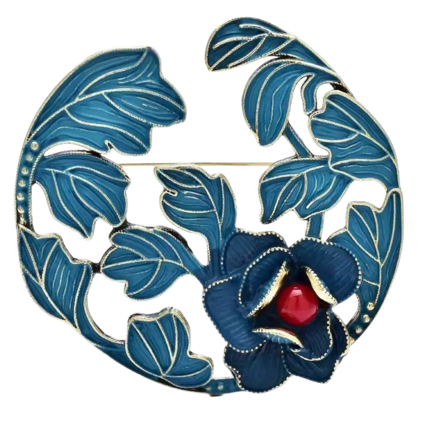 Brosche Blume in blau