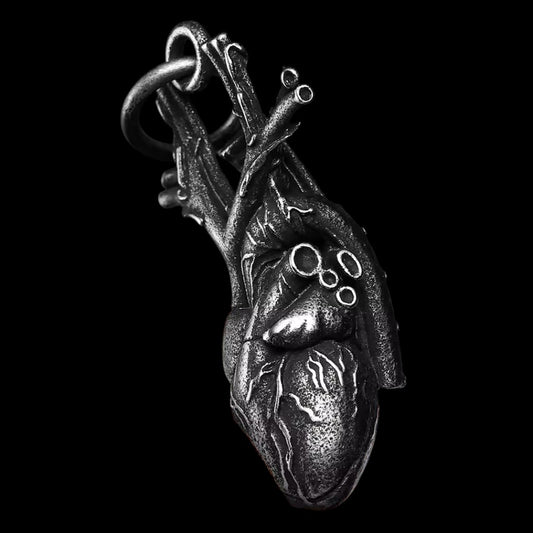 Anatomical Heart - Haleskette Medaillon Anatomisches Herz vintage