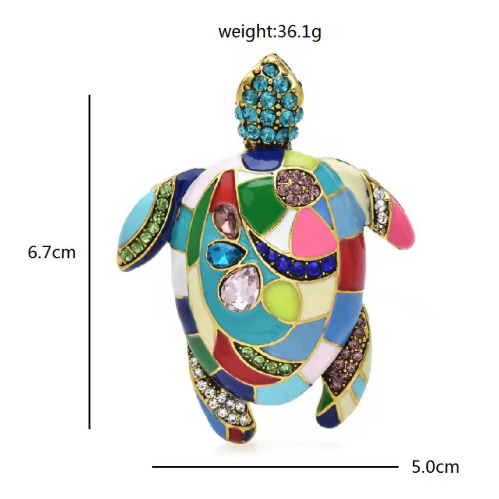 Schildkröten-Brosche Maßangaben 6,7x5cm, 36,1g