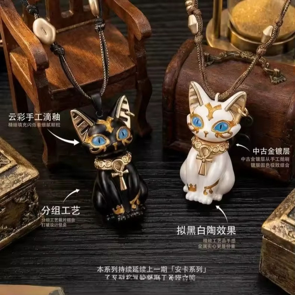 Bastet Ankh Katzen Anhänger Halskette – Ägyptisch Gothic