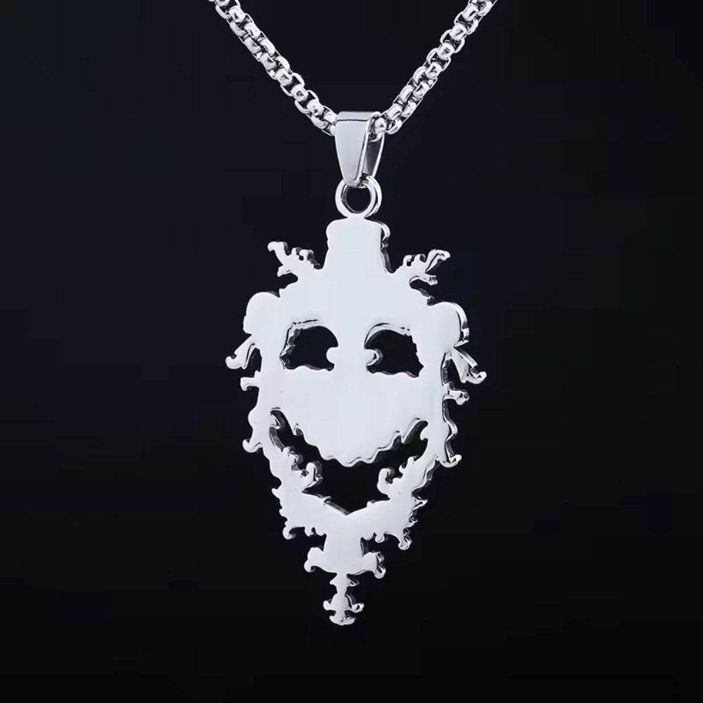 Gothic Barock Harlekin Skull Anhänger Halskette – Edelstahl