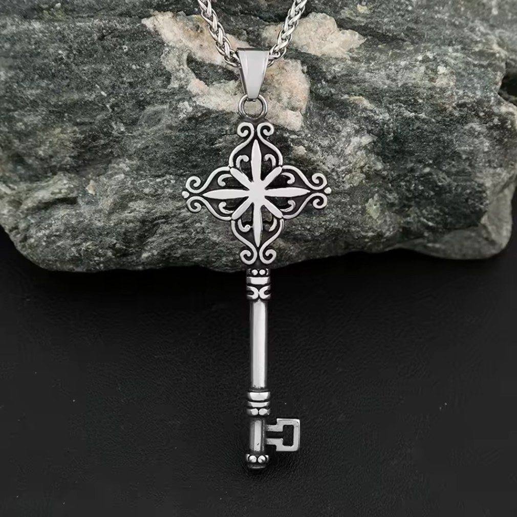 Anhänger mit Kette "Magischer Schlüssel" Edelstahl