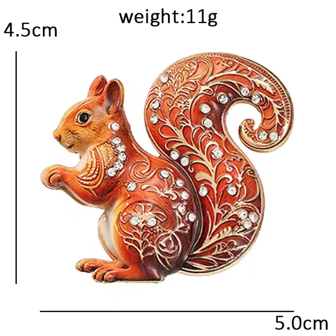 Eichhörnchen Brosche Maßangaben 5,0 x 4,5 cm Gewicht 11g