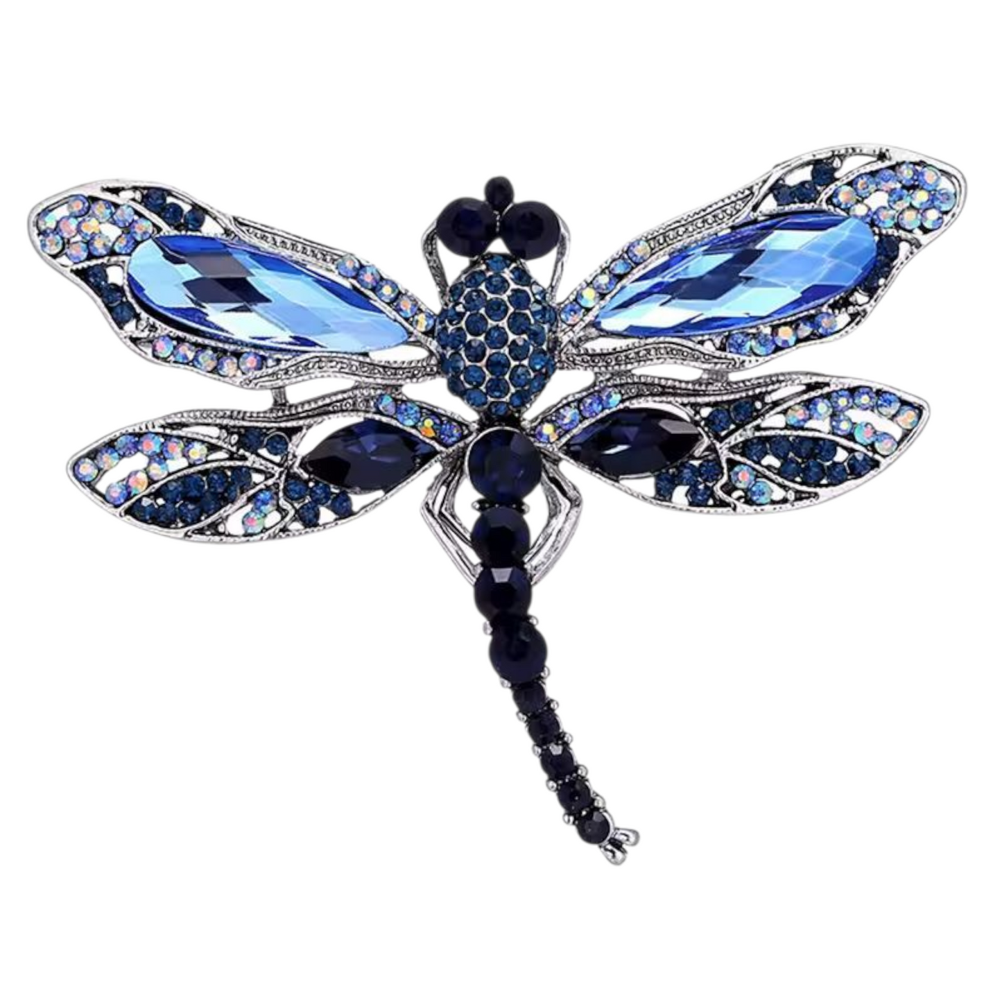 Vintage Brosche Libelle in blau
