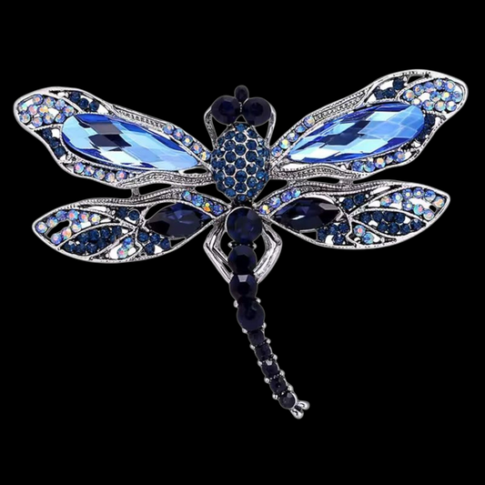 Vintage Brosche Libelle in blau