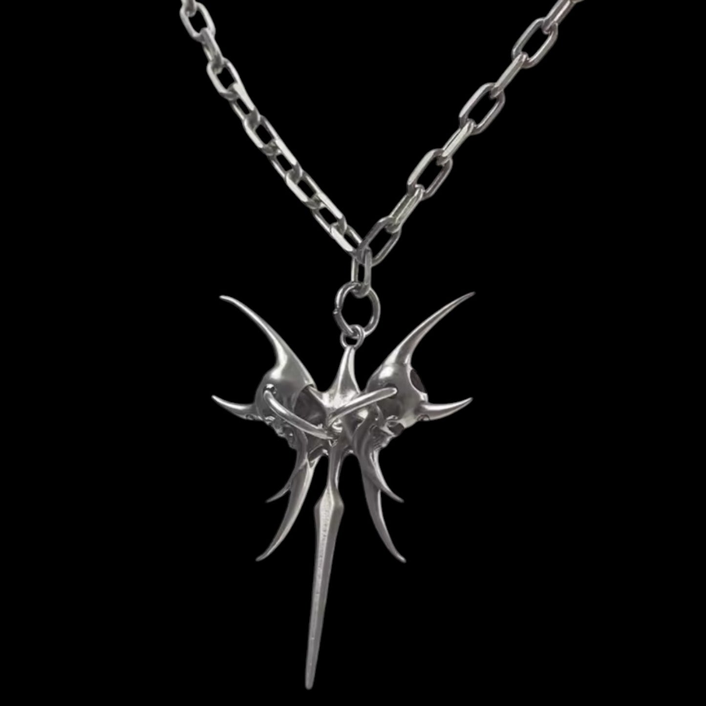 Gothic Punk Tribal Spikes Anhänger Halskette – Metallegierung
