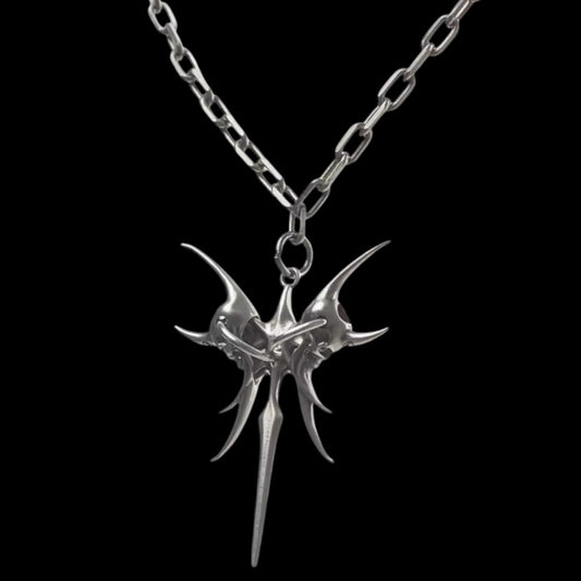 Gothic Punk Tribal Spikes Anhänger Halskette – Metallegierung