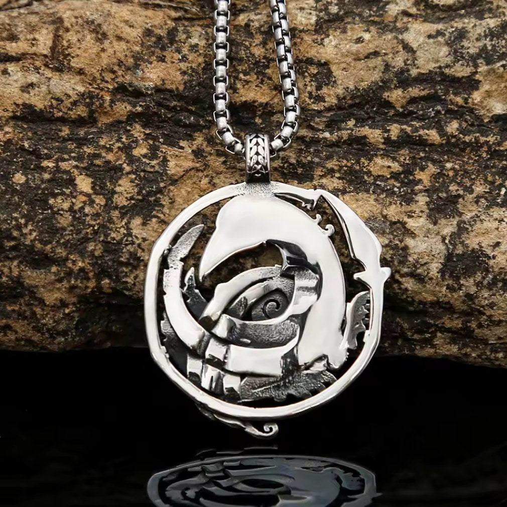 Viking keltisch Halskette mit Anhänger "Odins Rabe" aus Edelstahl