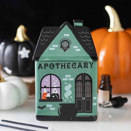 Halloween Keramik-Duftlampe "Apothecary" als Haus Hexenküche