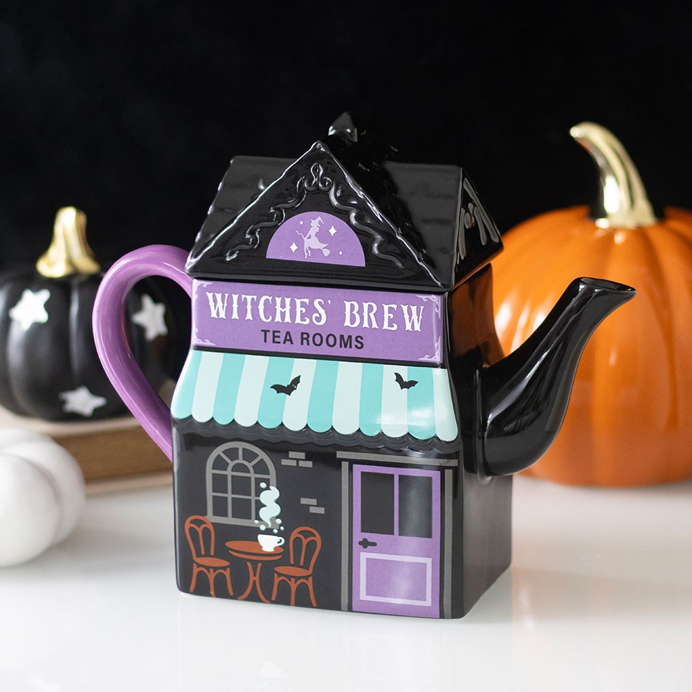 Witches' Brew Tea Rooms Keramik Halloween Teekanne Gothic