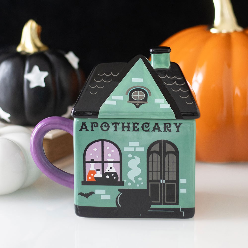 Halloween Apothecary Keramik Tasse mit Deckel Hexenküche