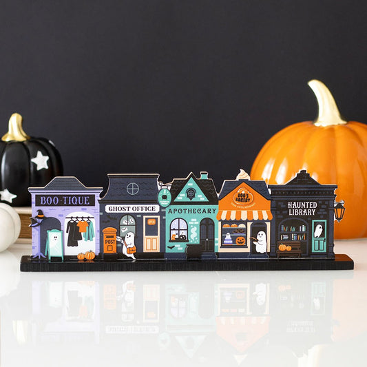 Halloween Spukstadt MDF Tischdeko – Boo-tique, Ghost Office & mehr