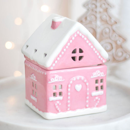 Süße Duftlampe „Lebkuchenhaus“ in Rosa