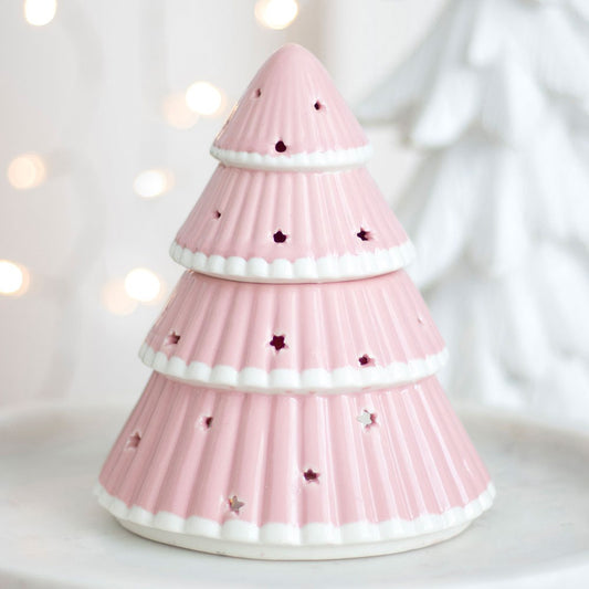 Süße Duftlampe „Tannenbaum" in rosa 15 cm