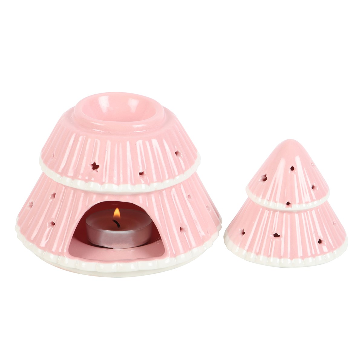 Süße Duftlampe „Tannenbaum" in rosa 15 cm