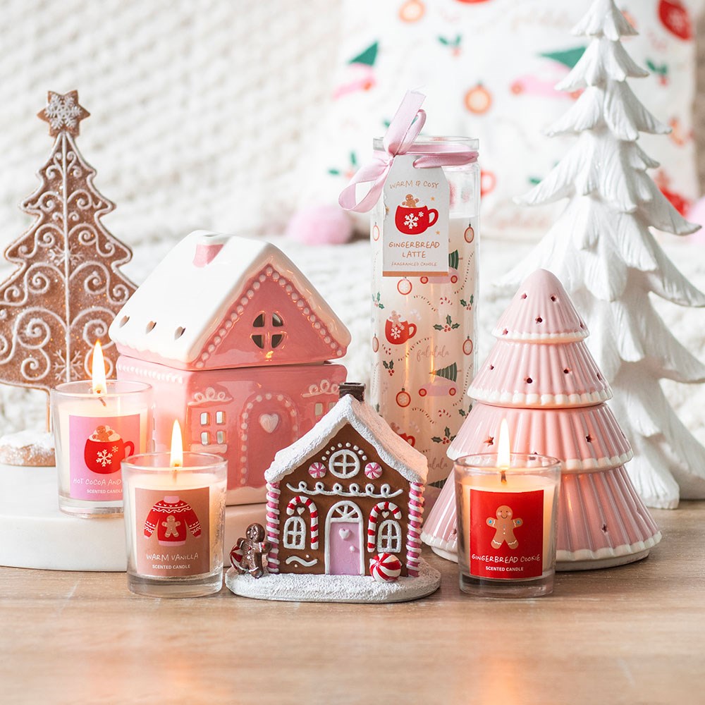 Süße Duftlampe „Tannenbaum" in rosa 15 cm