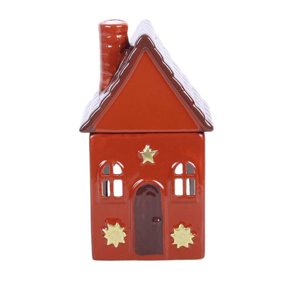 Vintage Duftlampe Ölbrenner aus Keramik braun  "Hearth Cottage"