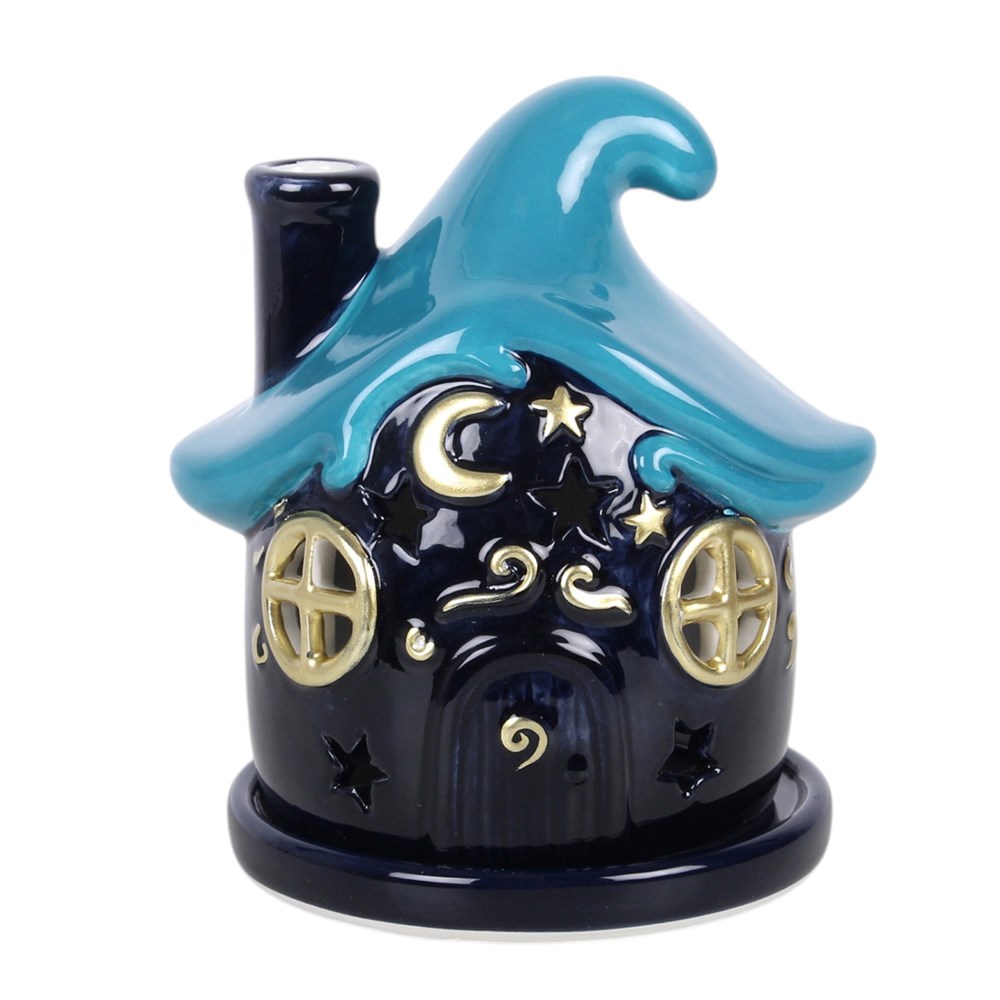 Witchy Moonwave Cottage Keramik Räucherkegelhalter schwarz-gold