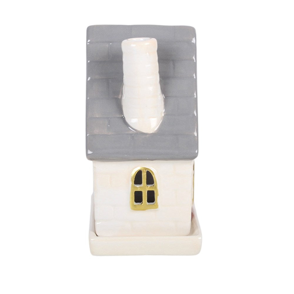 Stone Cottage Raucherkegelhalter vintage Geschenk Haus creme-gold