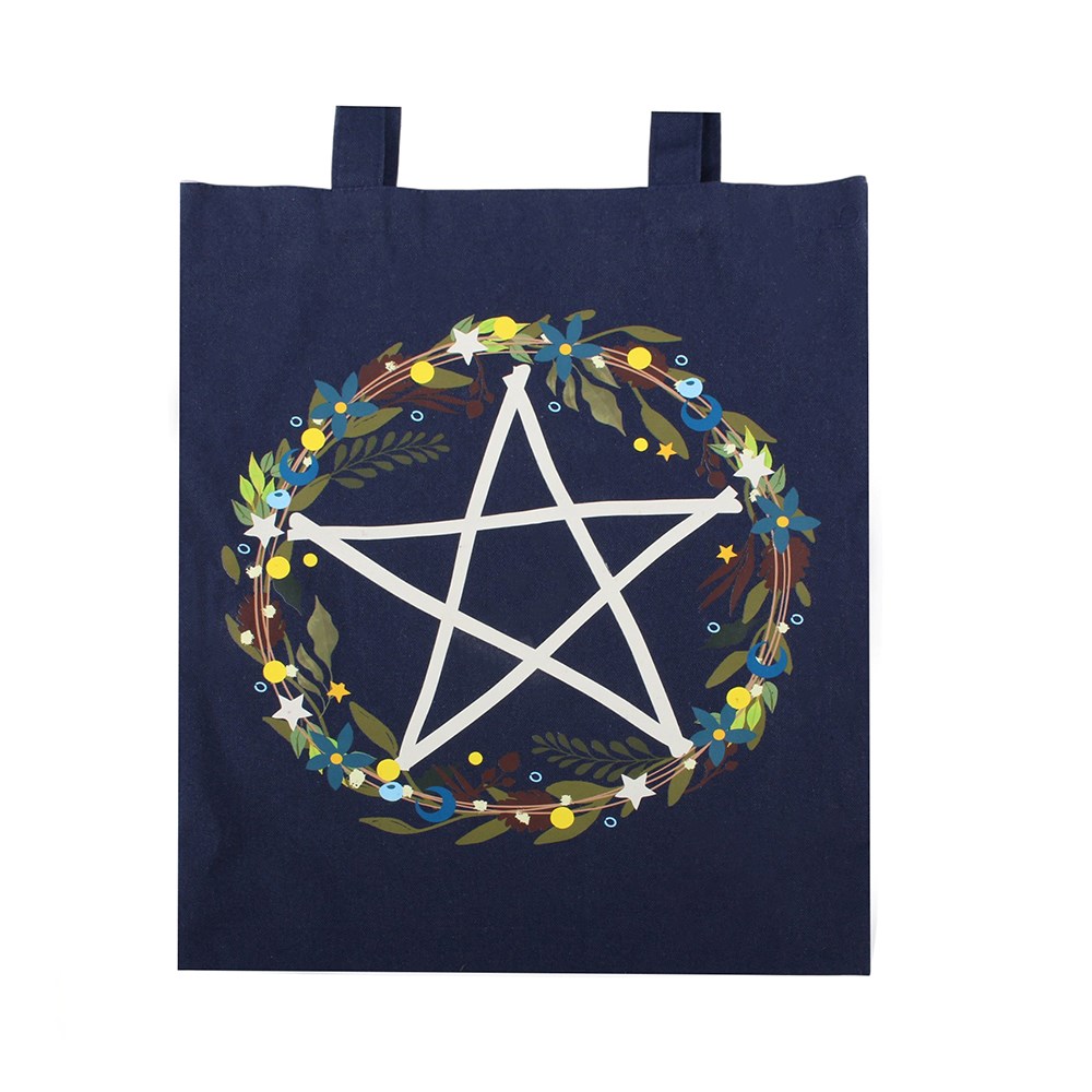 Solstice Wreath Pentagramm Tote Bag – Motiv Nahaufnahme