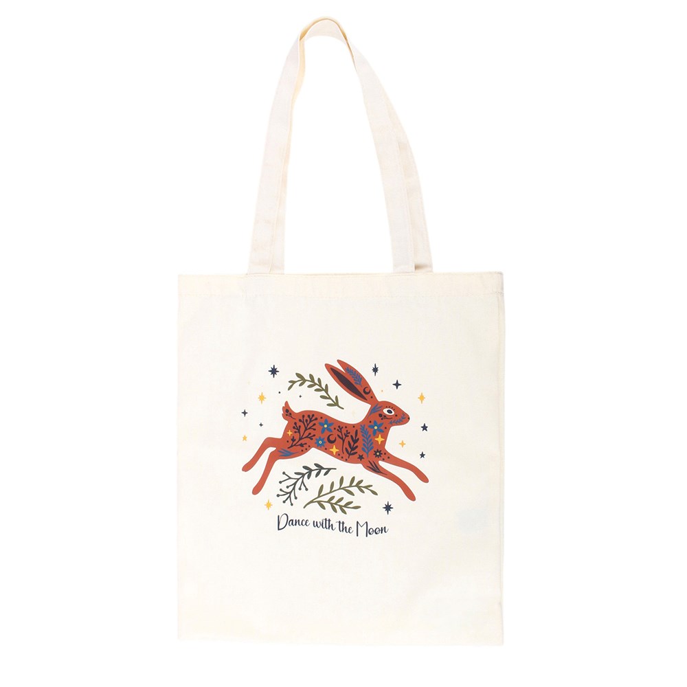 Dance with the Moon Tote Bag – weißer Hintergrund Vorderseite