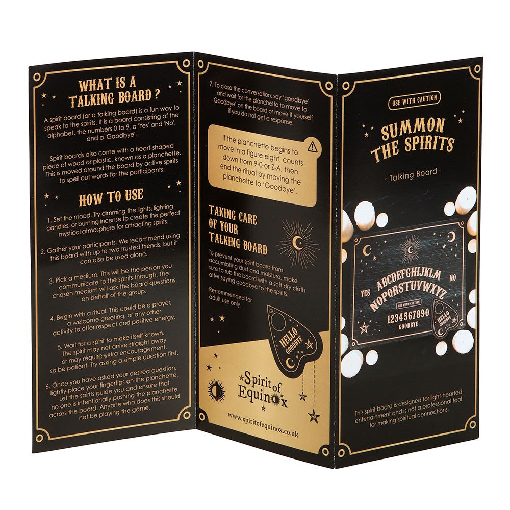 Düsteres Spirit Board dunkel mit Planchette Holzoptik