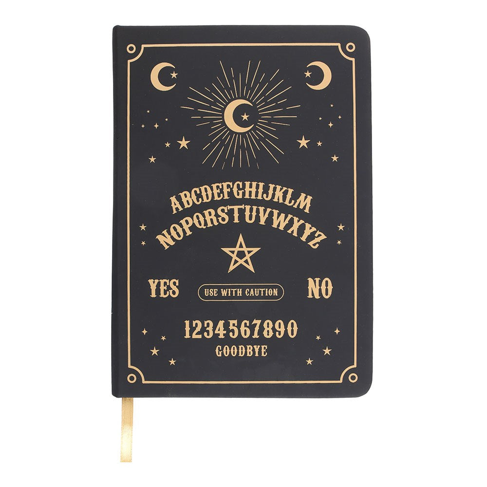Düsteres Spirit Board Notizbuch in schwarz-gold "Talking Board" A5