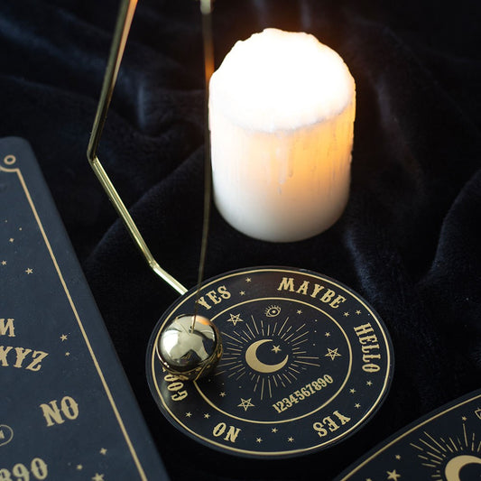 Mystisches Spirit Board Pendelbrett mit Pendel schwarz-gold