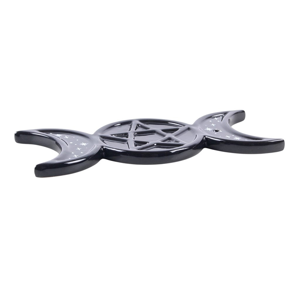 Gothic Räucherstäbchenhalter Triple Moon – Roségold Variante