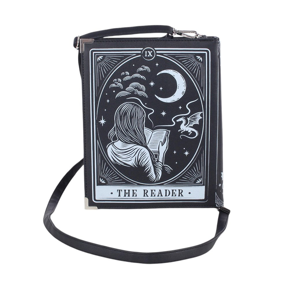 The Reader Tarot Buchhandtasche – Freisteller Rückseite mit Schulterriemen