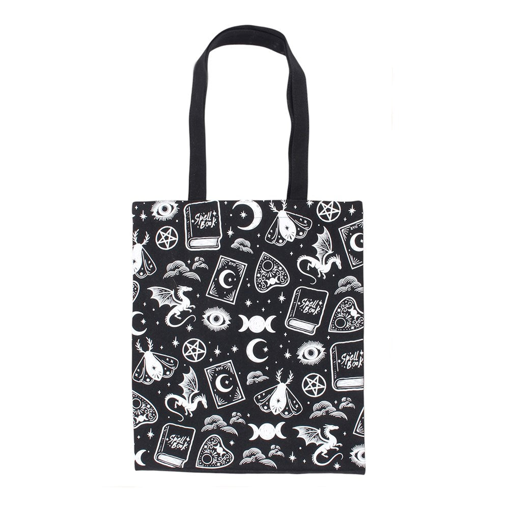 Witchy Icons Stofftasche – Lifestyle mit Kerzen heller Hintergrund