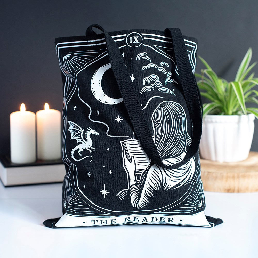 The Reader Tarot Tote Bag – Freisteller Vorderseite mit Motiv