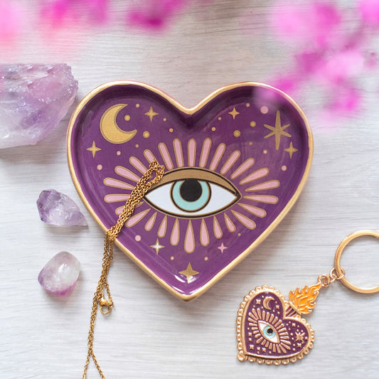 Sacred Sight Herz-Schmuckschale mit Augenmotiv Witchy Deko