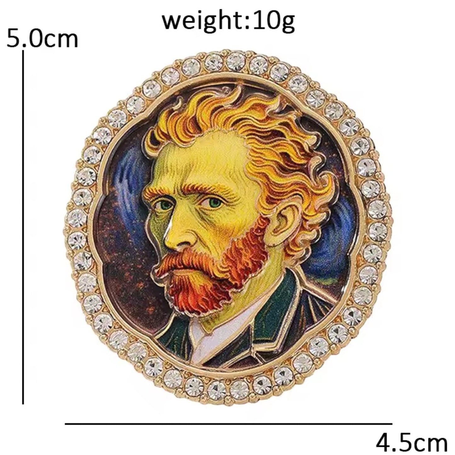 Van Gogh Brosche Maßangaben 4,5 x 5,0 cm Gewicht 10g