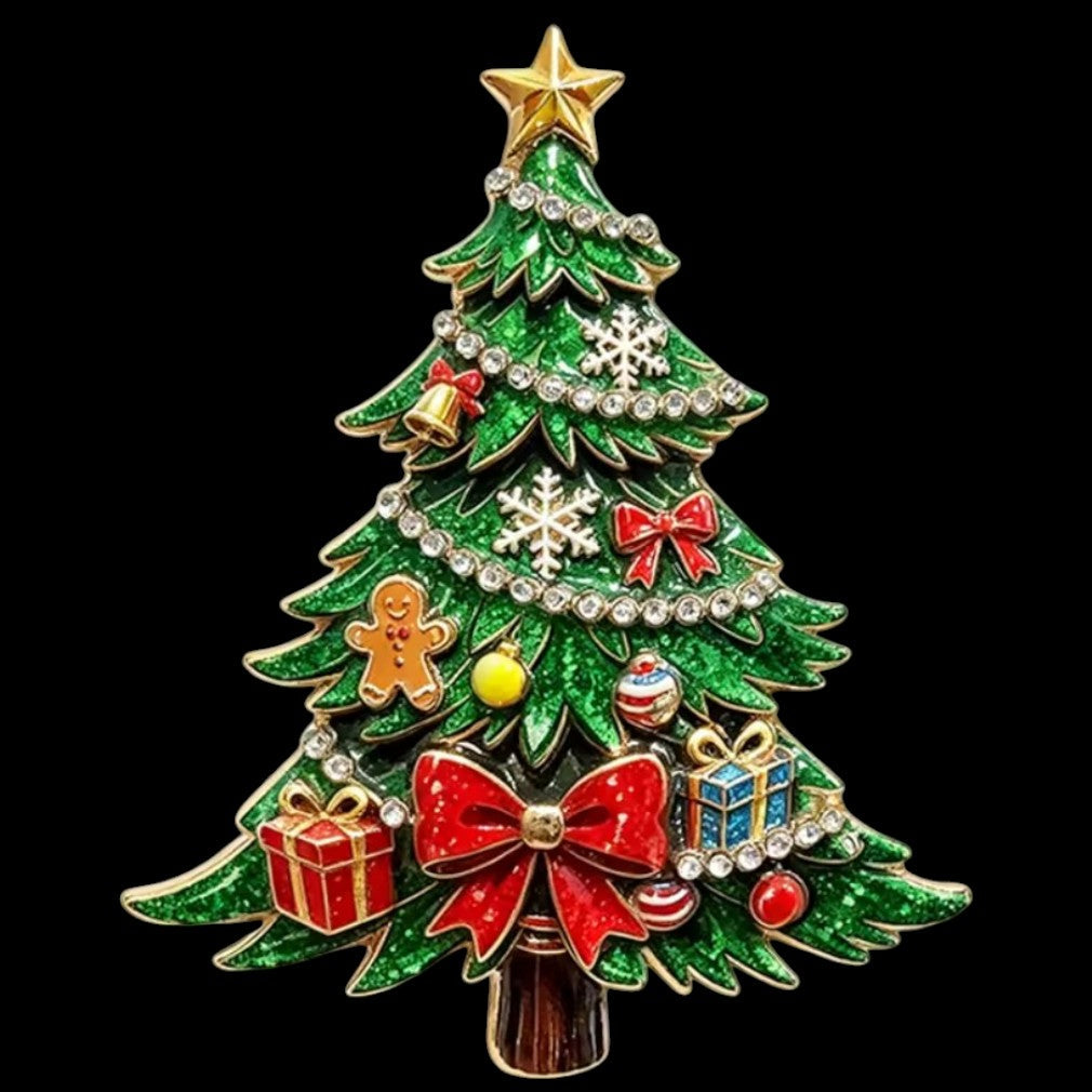 Weihnachtsbrosche Tannenbaum – Lifestyle Aufnahme