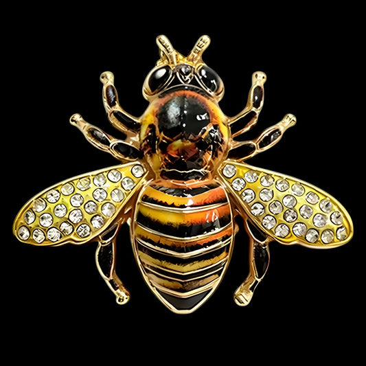 Bienen-Brosche mit funkelnden Schmucksteinen
