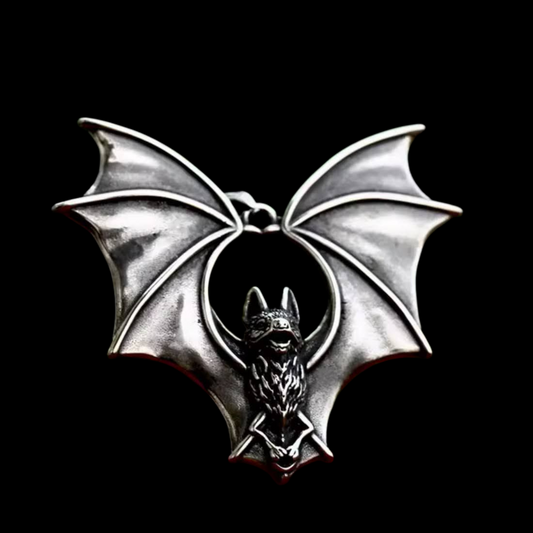 Gothic Edelstahl Fledermaus Anhänger mit Kette