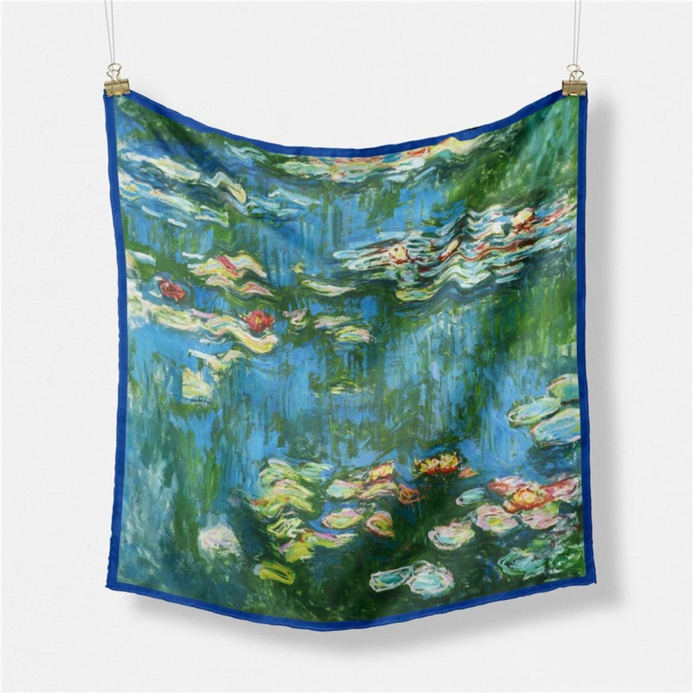 Seidentuch Seerosen - Claude Monet Kunstdruck 53x53 cm